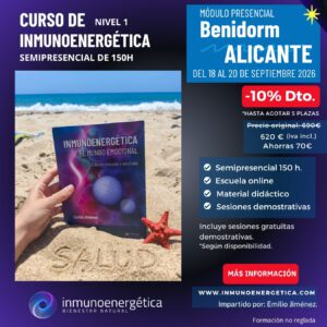 PROMOCIÓN Curso de inmunoenergética (Nivel 1) semipresencial de 150 horas. EN Benidorm ALICANTE inmunoenergética®